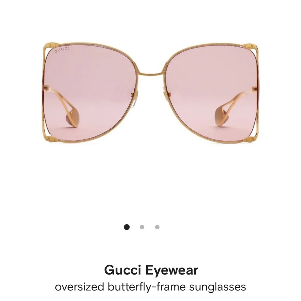 Gucci pink oversized butterfly glasses